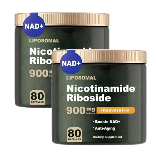 NAD+ Supplement - Liposomal Nicotinamide Riboside, Resveratrol, Quercetin, NAD Nicotinamide Riboside Resveratrol 900mg, High Purity NAD Supplement for Anti-Aging, Energy, Focus, 80 Capsules (2) | Amazon (US)