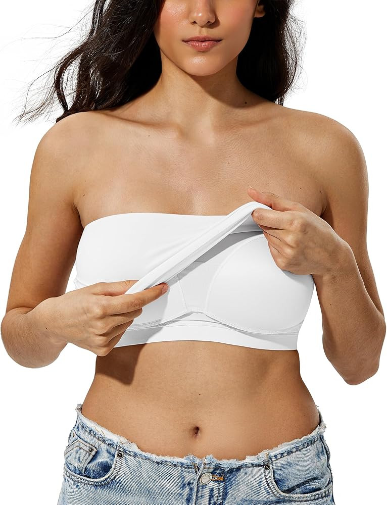 ZeroBound Tube Tops for Women with Built-in Shelf Bra Basic Backless Strapless Top, Bandeau Going... | Amazon (US)