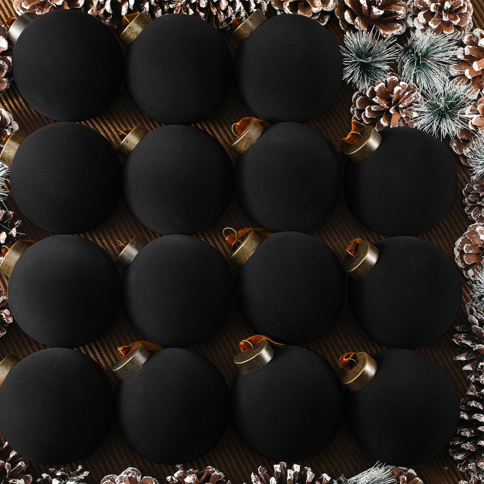 Liliful 15 Pcs Velvet Christmas Balls Bulk Flocked Christmas Tree Ball Ornaments Plastic Xmas Dec... | Amazon (US)