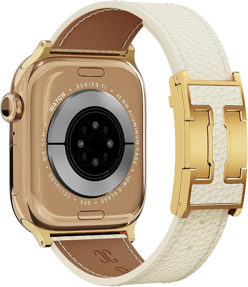 CrazyGrass Luxury Leather Band Compatible with Apple Watch for Women | Amazon (US)
