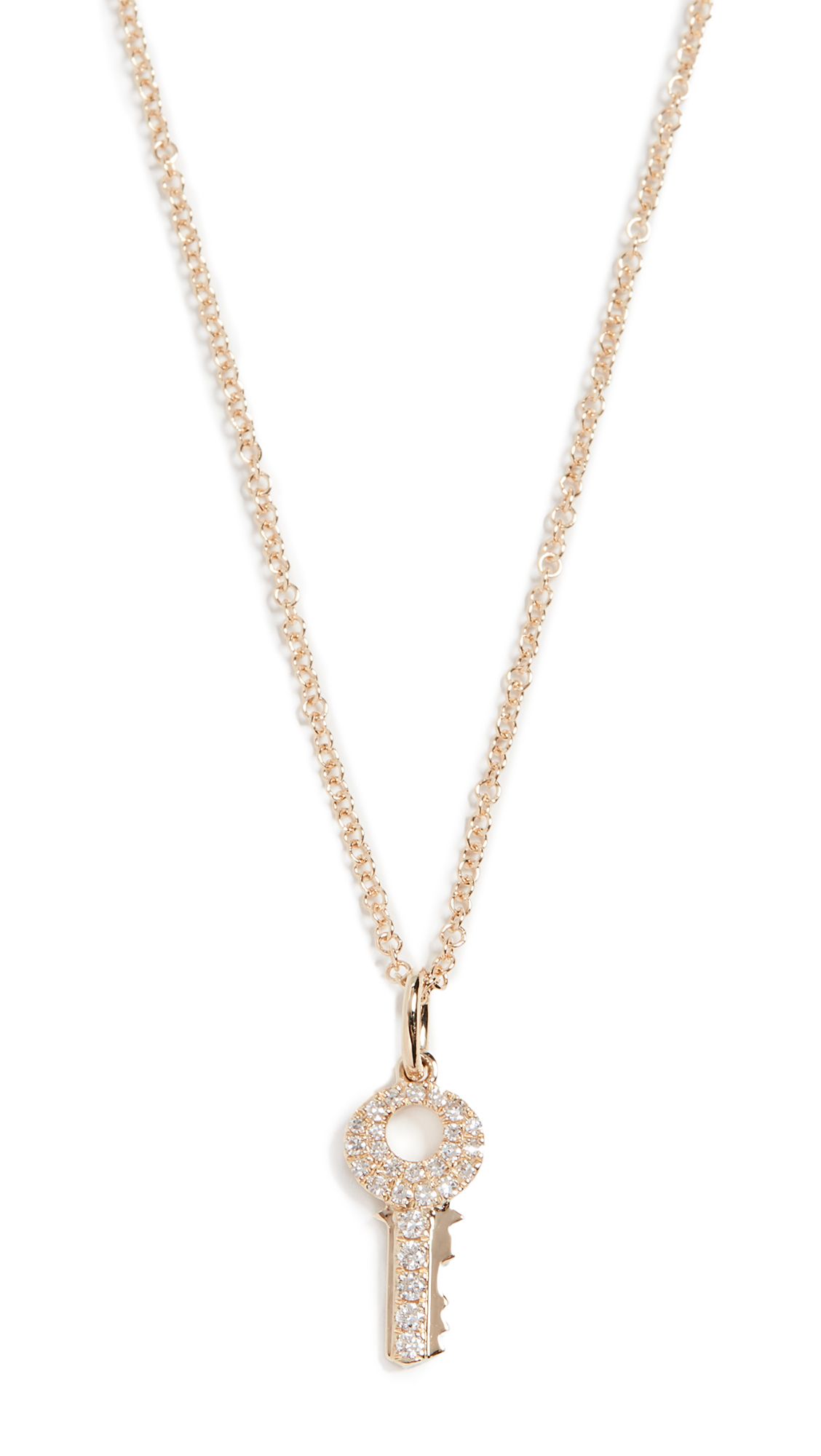 EF Collection 14k Mini Diamond Key Necklace | Shopbop