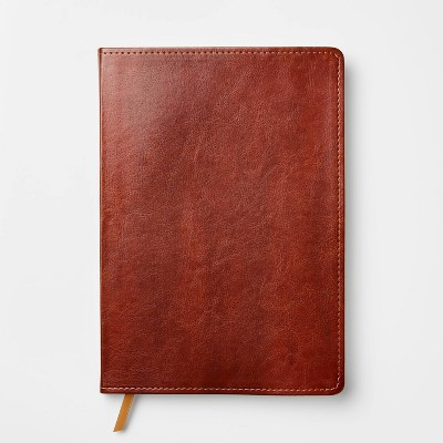 192pg Ruled Journal 10"x7" Leatherette Dark Brown - Threshold™: Soft Cover, Narrow Lined, Teen & Adult Notebook | Target