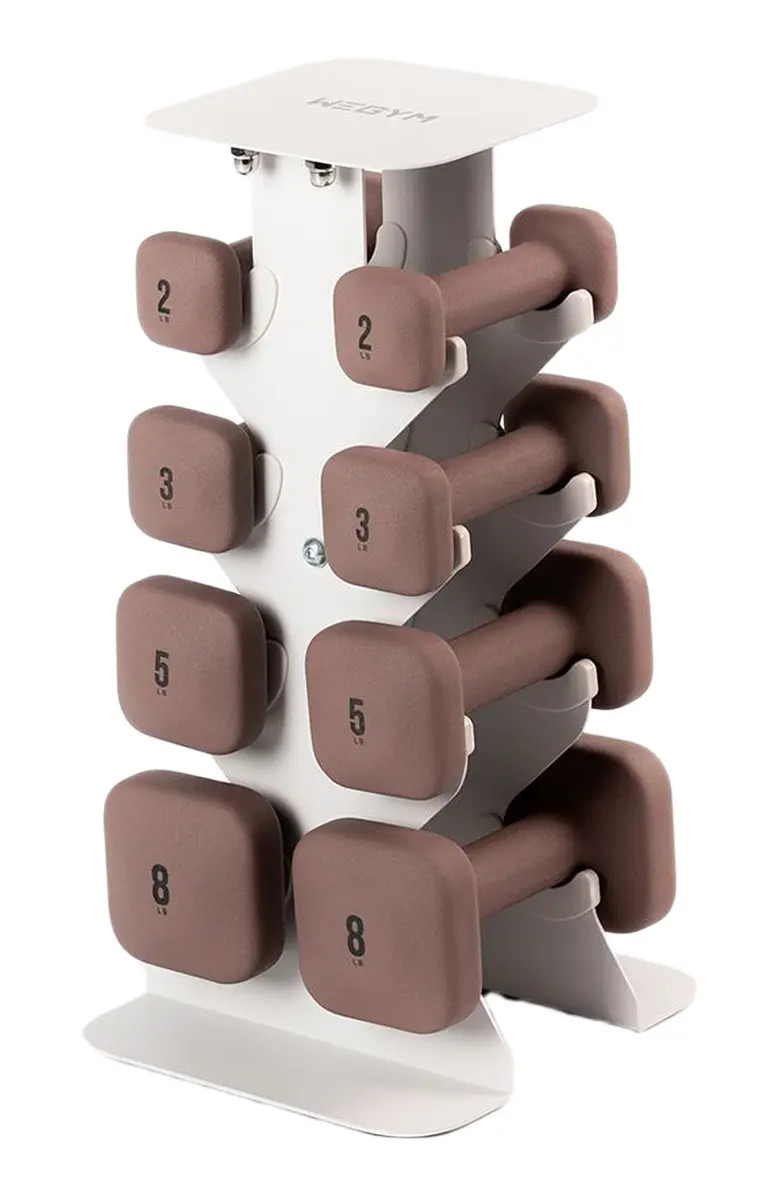 SafeGrip Dumbbells Lower Set with Light Rack - 2, 3, 5, 8lbs | Nordstrom