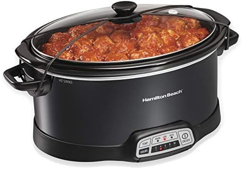 Hamilton Beach Programmable Slow Cooker with Three Temperature Settings, 7-Quart + Lid Latch Stra... | Amazon (US)