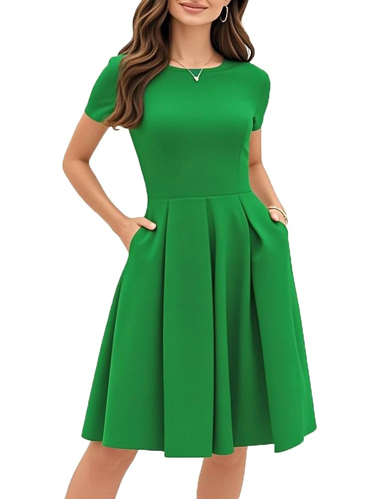 oxiuly Summer Dresses for Women 2024 Party Church Bridesmaid Graduation Dress with Pockets S253 | Amazon (US)