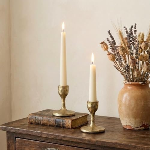 Antique Brass Candlestick Holders: Cast Iron Taper Candle Holder | Amazon (US)