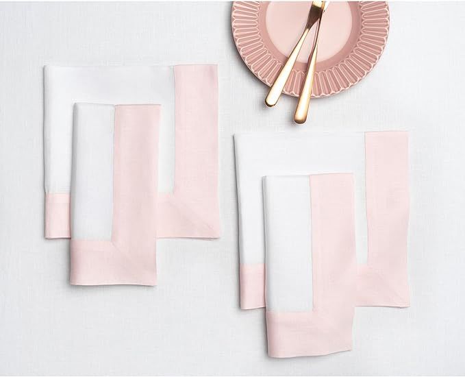 Solino Home Linen Cloth Napkins – 20 x 20 Inch Dinner Napkins Set of 4 – 100% Pure Linen Blus... | Amazon (US)