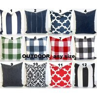 Buffalo Check OUTDOOR PILLOWS Green Buffalo check Outdoor Throw Pillow Covers Black Outdoor Pillows Red Buffalo 16 18 20x20 All Sizes | Etsy (US)