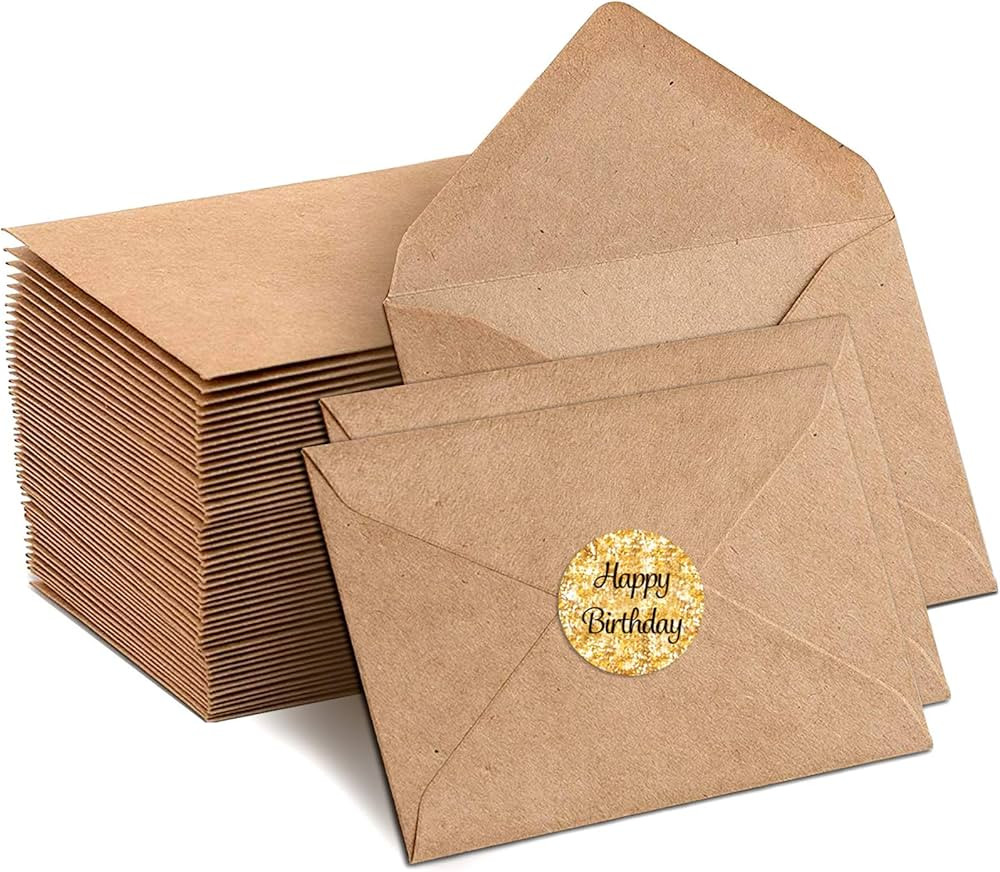 100 Pack Invitation Envelopes-A7 Brown Kraft Invitation Envelopes Used for 5x7 Cards Used for Wed... | Amazon (US)