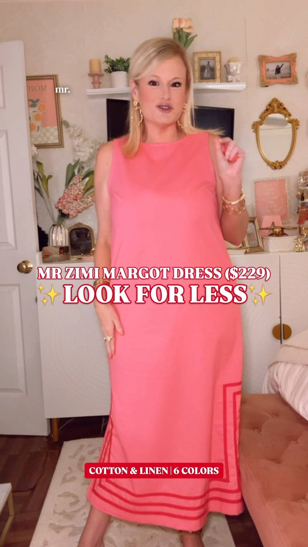 Mister Zimi Margot look for less | pink maxi dress | Amazon resort dress | cotton linen dress | vacation dress

This pink Amazon maxi dress is giving the $229 Mister Zimi Margot dress look for way less, and the resort energy is so good and top tier. 🌴

The vivid pink color, clean sleeveless silhouette, easy maxi length, geometric trim detail, and relaxed vacation ready fit give it that bold designer resort feel women love from Mister Zimi, Palm Beach style, tropical vacation dresses, and colorful summer outfits.

I’m in a medium. It comes in 6 colors, all bright and bold for that easy resort dress look.

The cotton and linen blend is the detail that makes this one especially good for warm weather. It feels breathable, airy, and elevated enough for beach vacations, resort trips, poolside lunches, coastal shopping days, cruises, summer dinners, girls trips, tropical vacations, beach town weekends, and casual vacation outfits.
Style it with gold sandals, raffia slides, pearl earrings, a straw tote, wedges, flat sandals, or statement earrings for the kind of summer outfit that looks instantly packed-for-the-right-trip.

If you love Mister Zimi dresses, the Mister Zimi Margot maxi dress, designer resort dresses, colorful maxi dresses, cotton linen dresses, pink vacation dresses, Amazon dress finds, and designer looks for less, this is one of those pieces that gives the resort look without the $229 price tag.

Mister Zimi Margot look for less, Mister Zimi Margot dress, Mister Zimi look for less, Mister Zimi inspired dress, Amazon dress find, Amazon maxi dress, pink maxi dress, pink vacation dress, resort dress women, vacation dress women, beach vacation dress, tropical vacation dress, cruise outfit women, summer maxi dress, sleeveless maxi dress, cotton linen dress, cotton linen maxi dress, Palm Beach style dress, colorful summer dress, designer look for less

#LTKFindsUnder50 #LTKFindsUnder100 #MisterZimi #LookForLess #VacationOutfit #VacationDress #WeddingGuestDress #WeddingGuestOutfit #AmazonFashionFinds

#LTKSeasonal #LTKTravel #LTKWedding