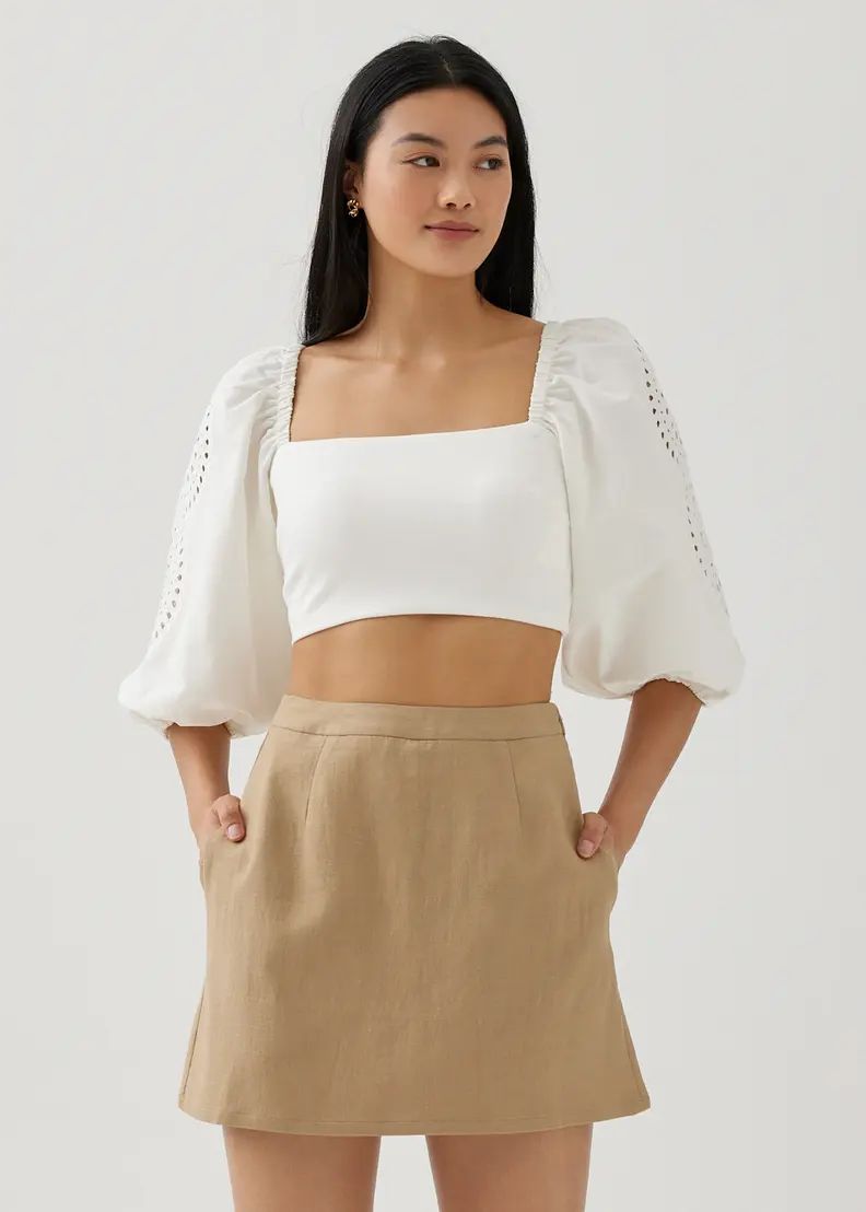 Zenny Linen A-line Skirt | Love, Bonito USA