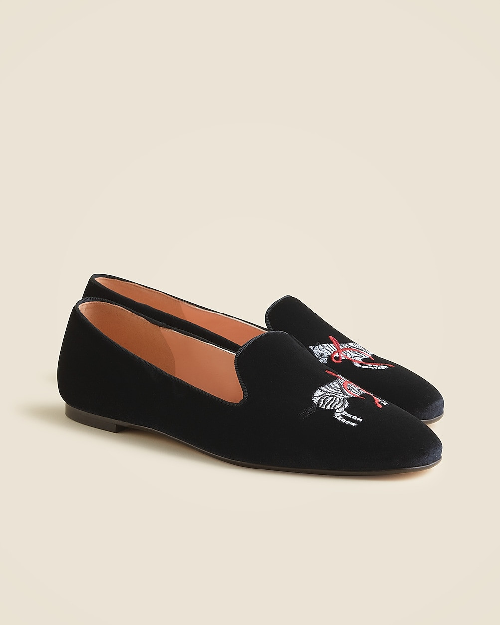 Made-in-Italy smoking slippers in embroidered velvet | J. Crew US