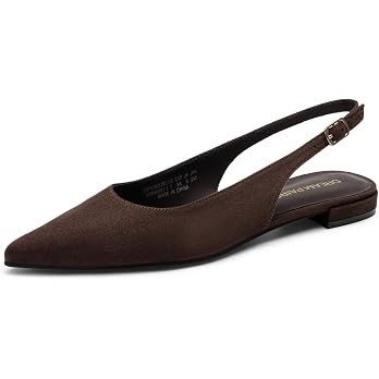 DREAM PAIRS Women's Slingback Dressy Pointed Toe Ballet Flats | Dress Flat Shoes, Buckle Strap, L... | Amazon (US)