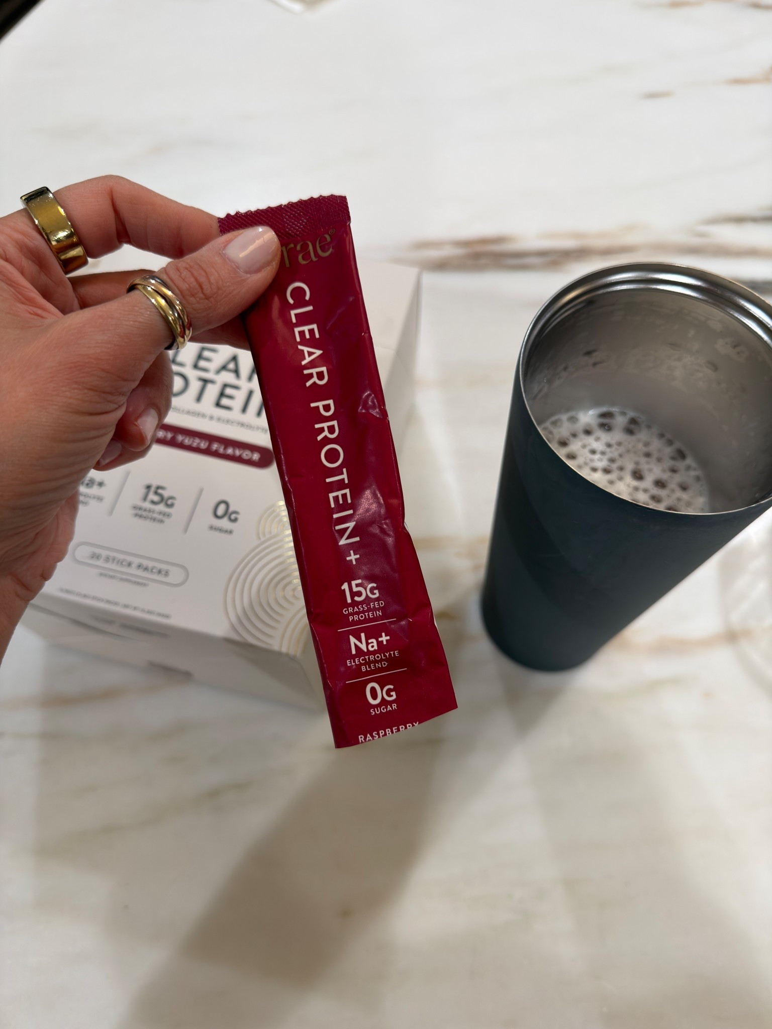 Another supplement I’m trying to achieve my protein intake, this packet has 15G of grass-fed whey protein, collagen and electrolyte blend. I’m not a fan of artificial flavors but this one has a yummy taste or I’m jus getting used to it! Lol so easy to blend no need to blend, just stir it! 

#LTKselfcare #LTKfitnessgoals #LTKOver40