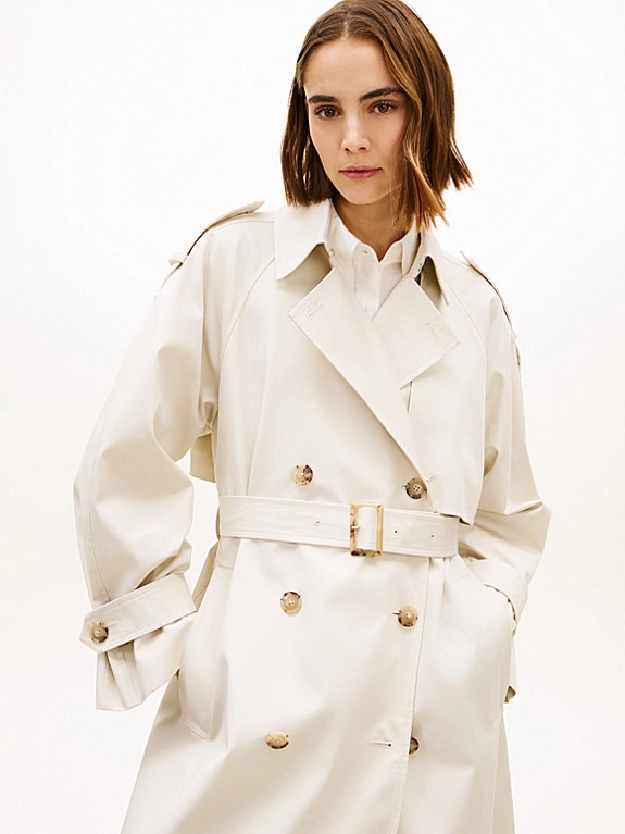 Water Repellent Twill Oversized Trench Coat | Tommy Hilfiger UK