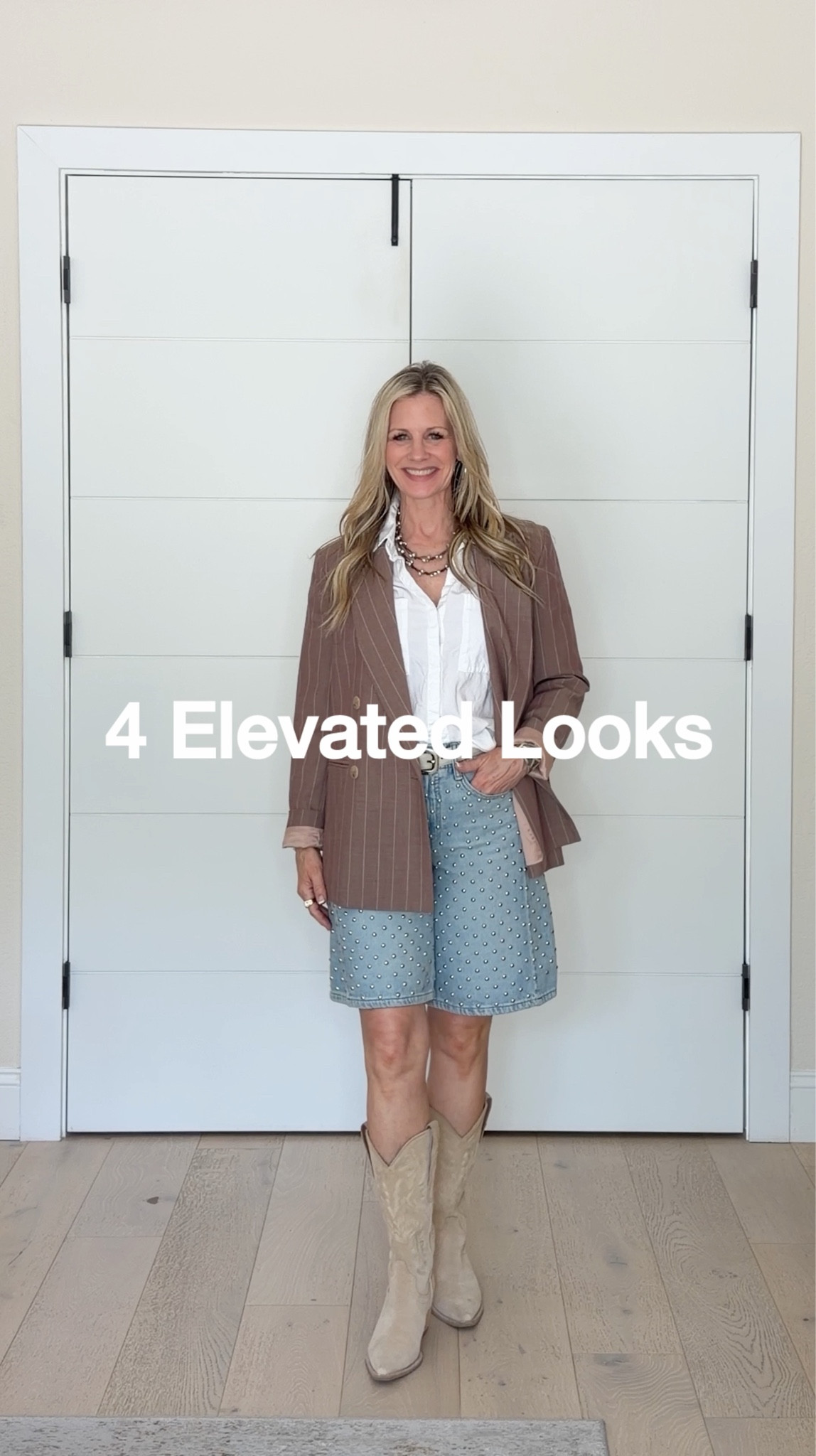 4 elevated looks, all with that polished spring/summer feel 🤍

From Bermuda shorts with an oversized blazer and boots, to crisp white pants styled with soft blues, rose pinks, and a timeless white linen vest set — these are the kind of outfits that feel effortless, chic, and confidence-boosting after 50.

Linking these looks and similar pieces here. 

#LTKWorkwear #LTKOver40 #LTKootd