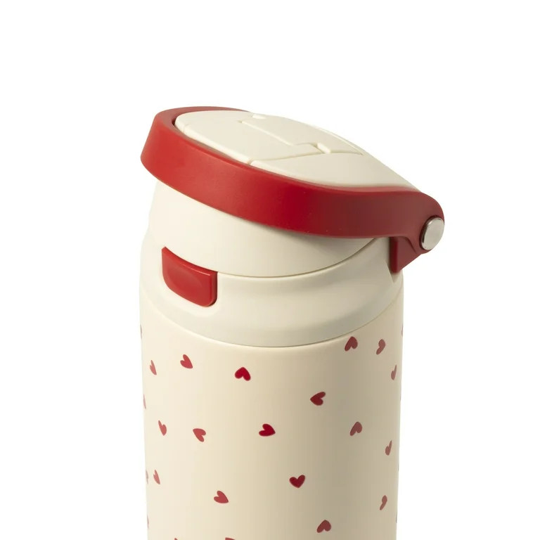 TAL 24oz Stainless Steel 2-in-1 Straw and Chug Water Bottle with Push Lid, Hearts | Walmart (US)