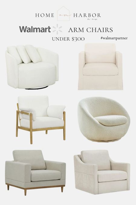 Pretty neutral arm chairs under $300 at @Walmart! #walmartpartner I own the first two and highly recommend. #walmarthome 

#LTKhome