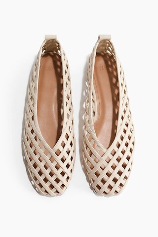 H & M - Braided-Look Ballet Flats - Beige | H&M (US + CA)