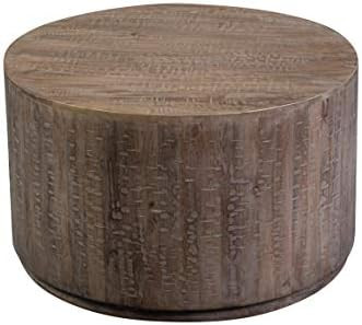 Porter Designs Drum Coffee Table, Round, Gray | Amazon (US)