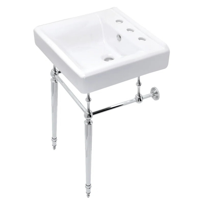 KVPB2018W81 Kingston Brass Edwardian Ceramic Rectangular Console Bathroom Sink with Overflow | Wayfair North America