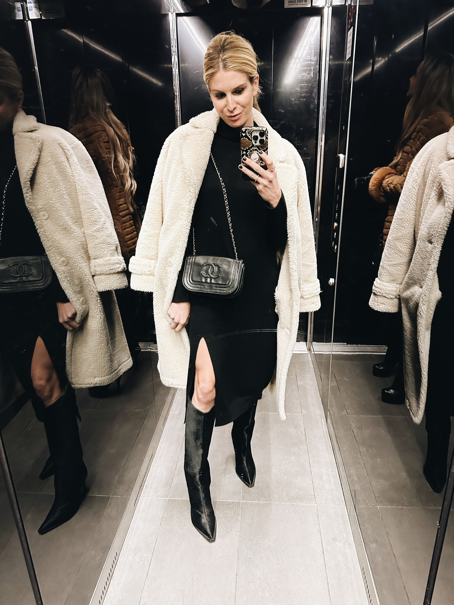 long sleeve formal dresses ZAPAKA Women White A-Line High-Low Party Dress Wrap V Neck Long Sleeves Formal Dress, White / M main image 0