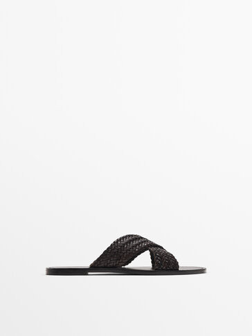 CROSSOVER VAMP PLAITED SANDALS - Massimo Dutti | Massimo Dutti US