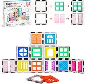 PicassoTiles Window and Door Clip On Magnetic Blocks Magnet Tiles Magnets Building Tile Construct... | Amazon (US)
