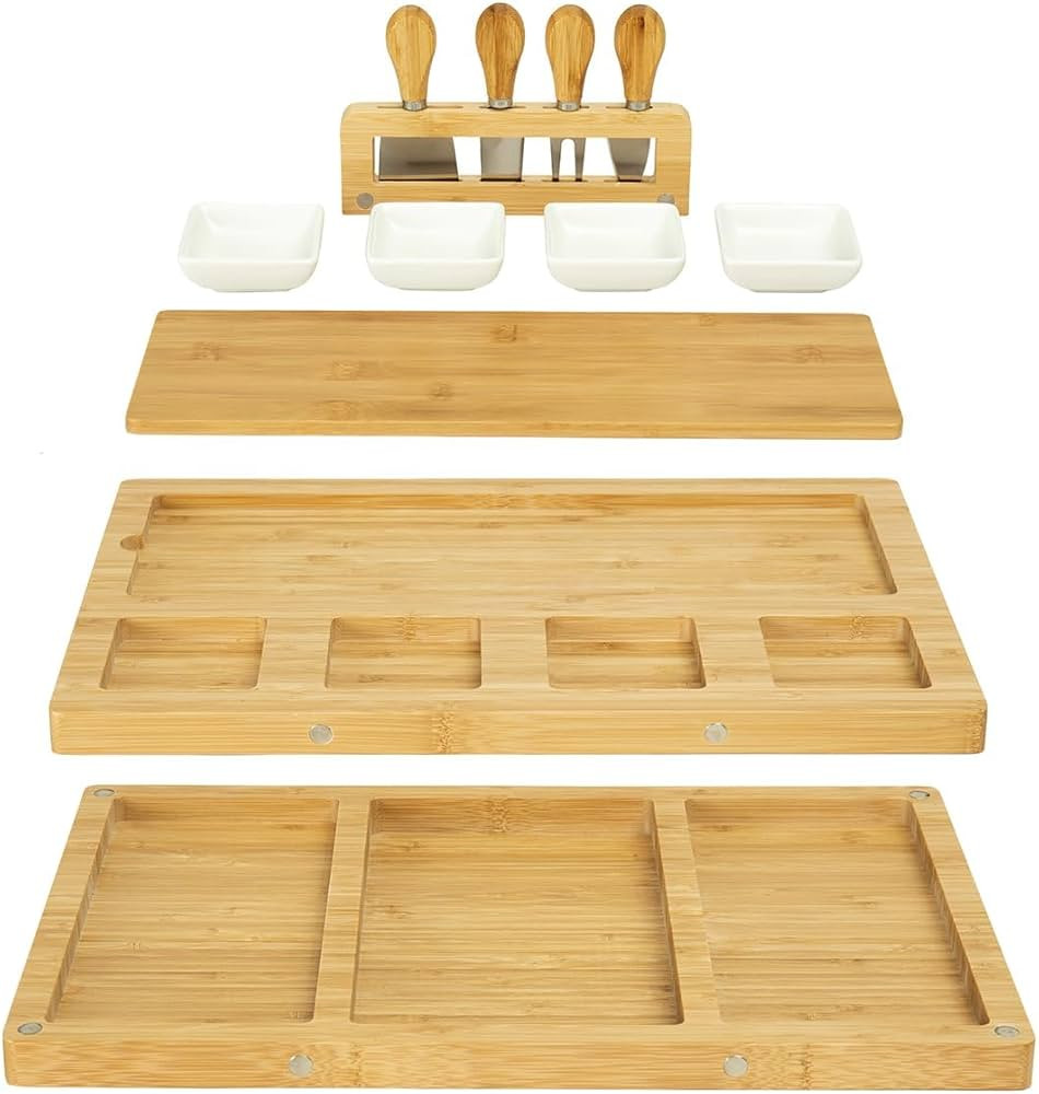 Premium Charcuterie Board Cheese Boards Gift Set with Stainless Steel Knives, Slates and Bowls. H... | Amazon (US)