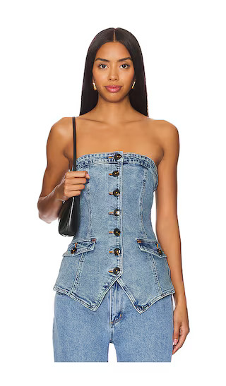 Denim Top in Own It | Revolve Clothing (Global)