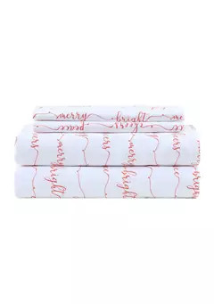 Joyland Christmas Wishes Merry and Bright Sheet Set | Belk