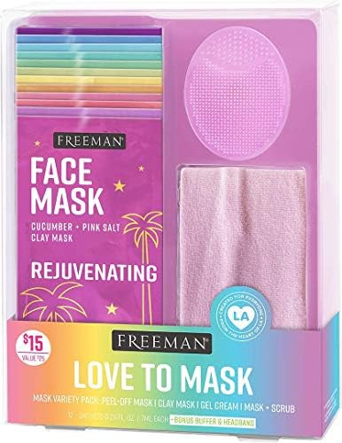 Freeman Facial Love To Mask Variety Pack: Oil Absorbing Clay, Detoxifying Charcoal, Clearing Peel... | Amazon (US)