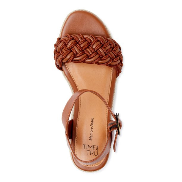 Time and Tru Women's Braided Wedge Sandals (Wide Width Available) | Walmart (US)
