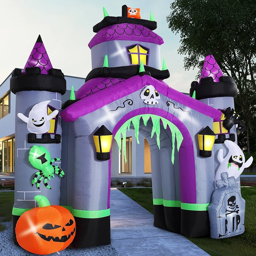 ZPISF Halloween Inflatables Giant 12.5 FT Haunted House Castle Archway Outdoor Decorations, Large... | Amazon (US)