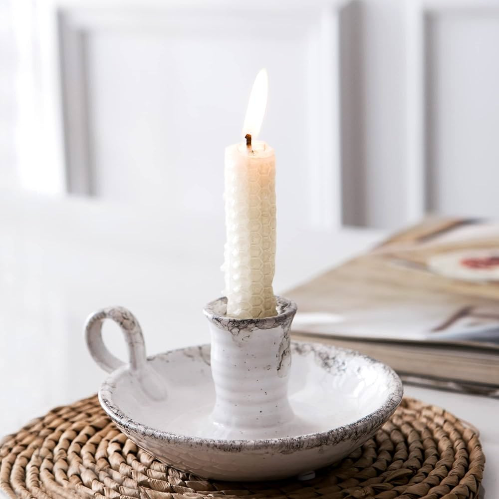 Candle Holder Ceramic Candlestick Holder, Candlelight Stand for Spell Candles, Taper Candles, and... | Amazon (US)