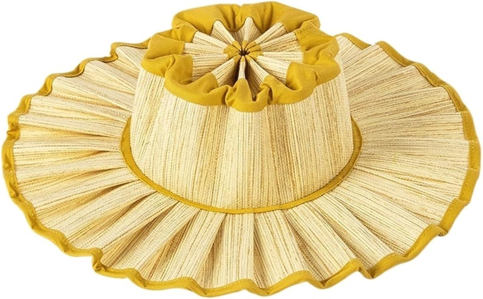 Women\u2019s Summer Foldable Pleated Straw Sun Hat - Wide Brim Casual Beach Hat, Lightweight Wate... | Amazon (US)