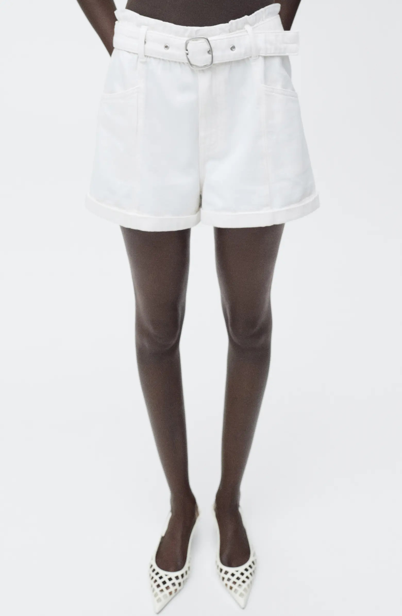Paperbag Waist Belted Twill Shorts | Nordstrom