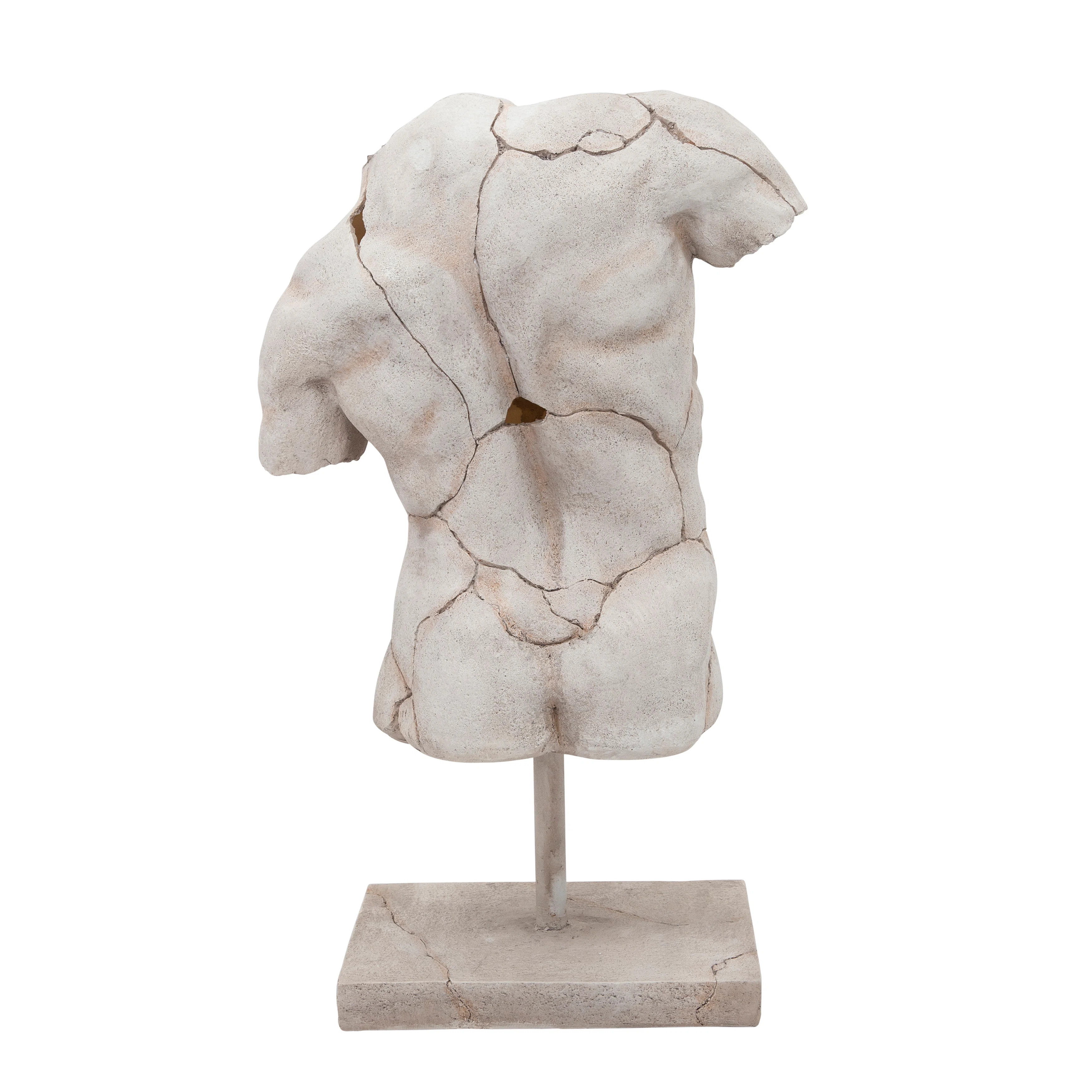 Red Barrel Studio® Blagica Cracked Torso Sculpture - Modern Artistic White Polyresin Decorative ... | Wayfair North America