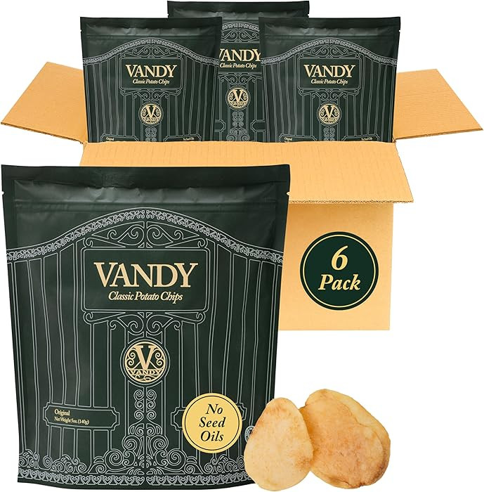 Vandy Crisps Potato Chips - Vegetable & Seed Oil Free Snacks - Gluten Free Potato Chip - Healthy ... | Amazon (US)