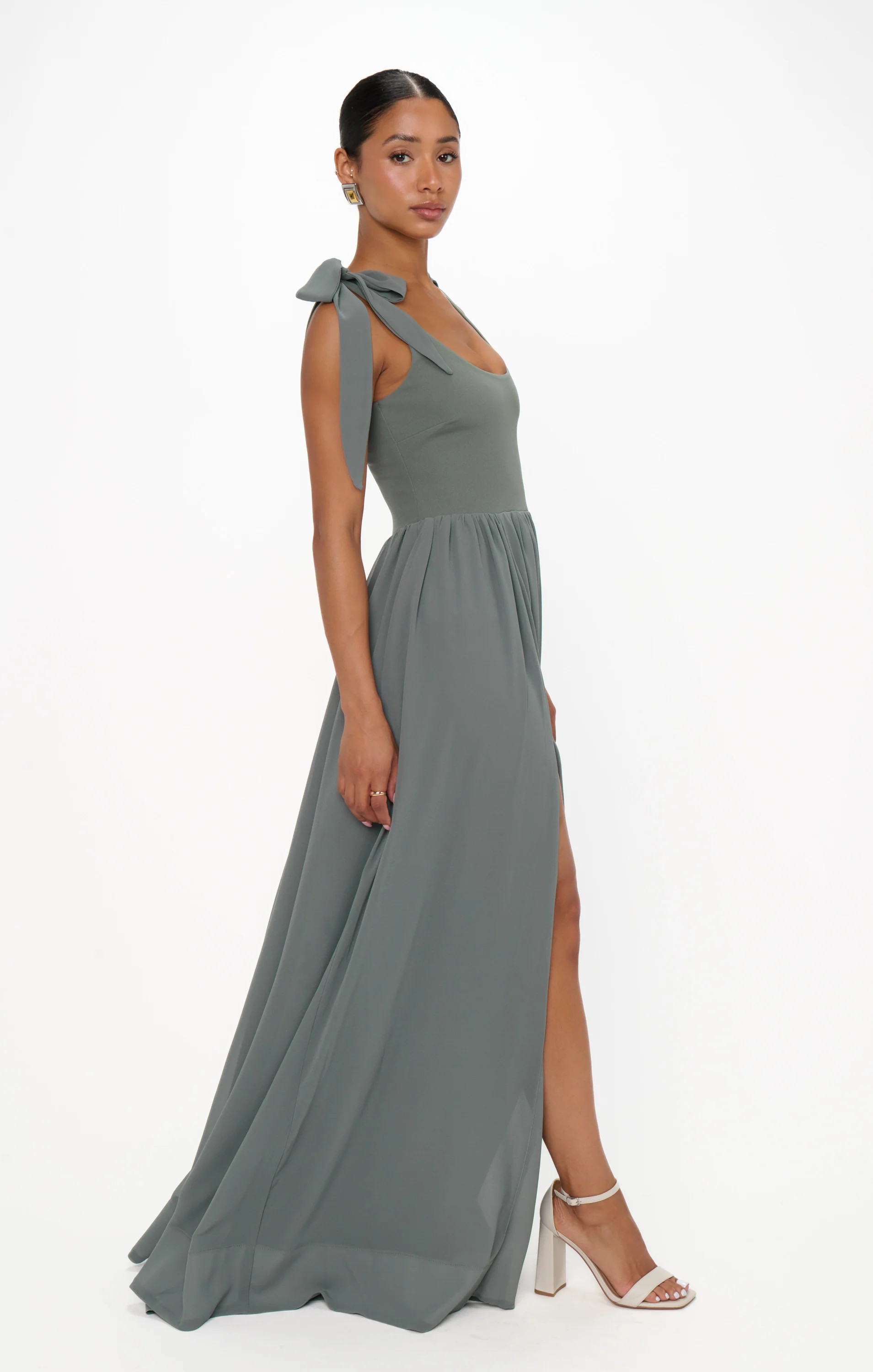 Harper Maxi Dress, in Deep Sage Chiffon, Size: XS | Show Me Your Mumu | Show Me Your Mumu