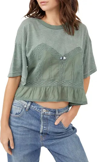 Free People Fall in Love Lace Inset T-Shirt | Nordstrom | Nordstrom