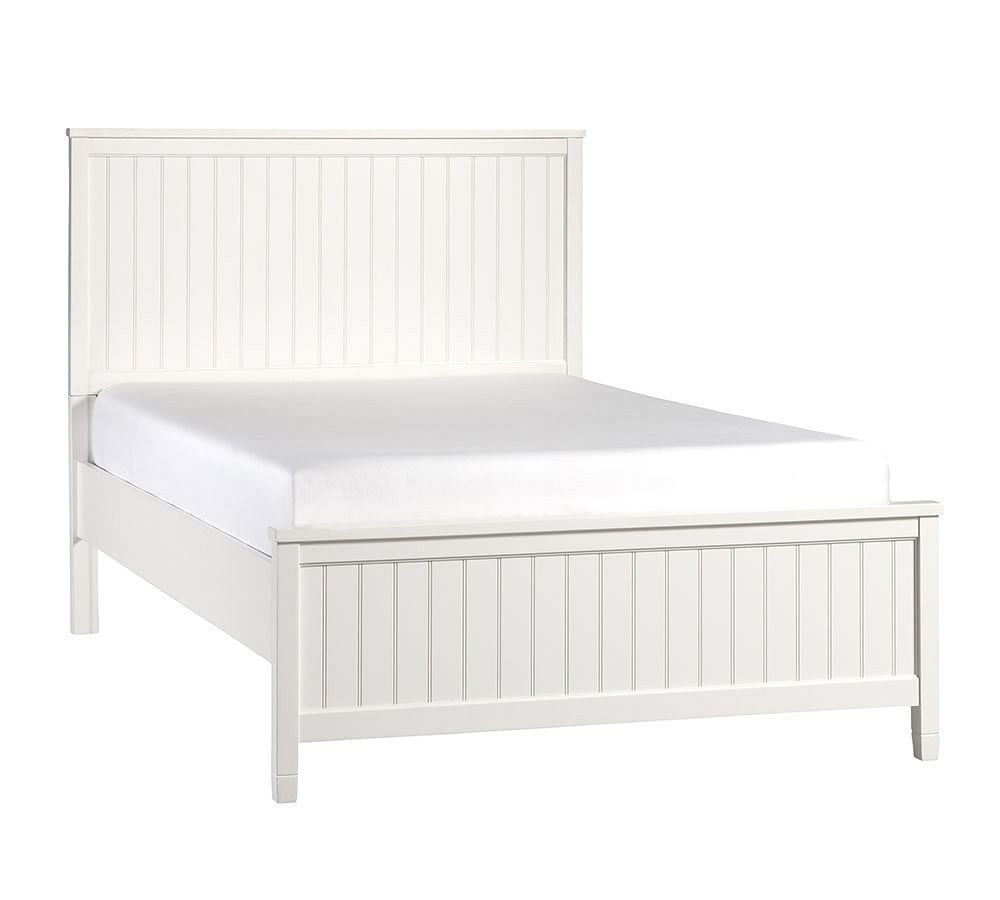 Beadboard Platform Bed, Simply White, Queen | Pottery Barn (US)