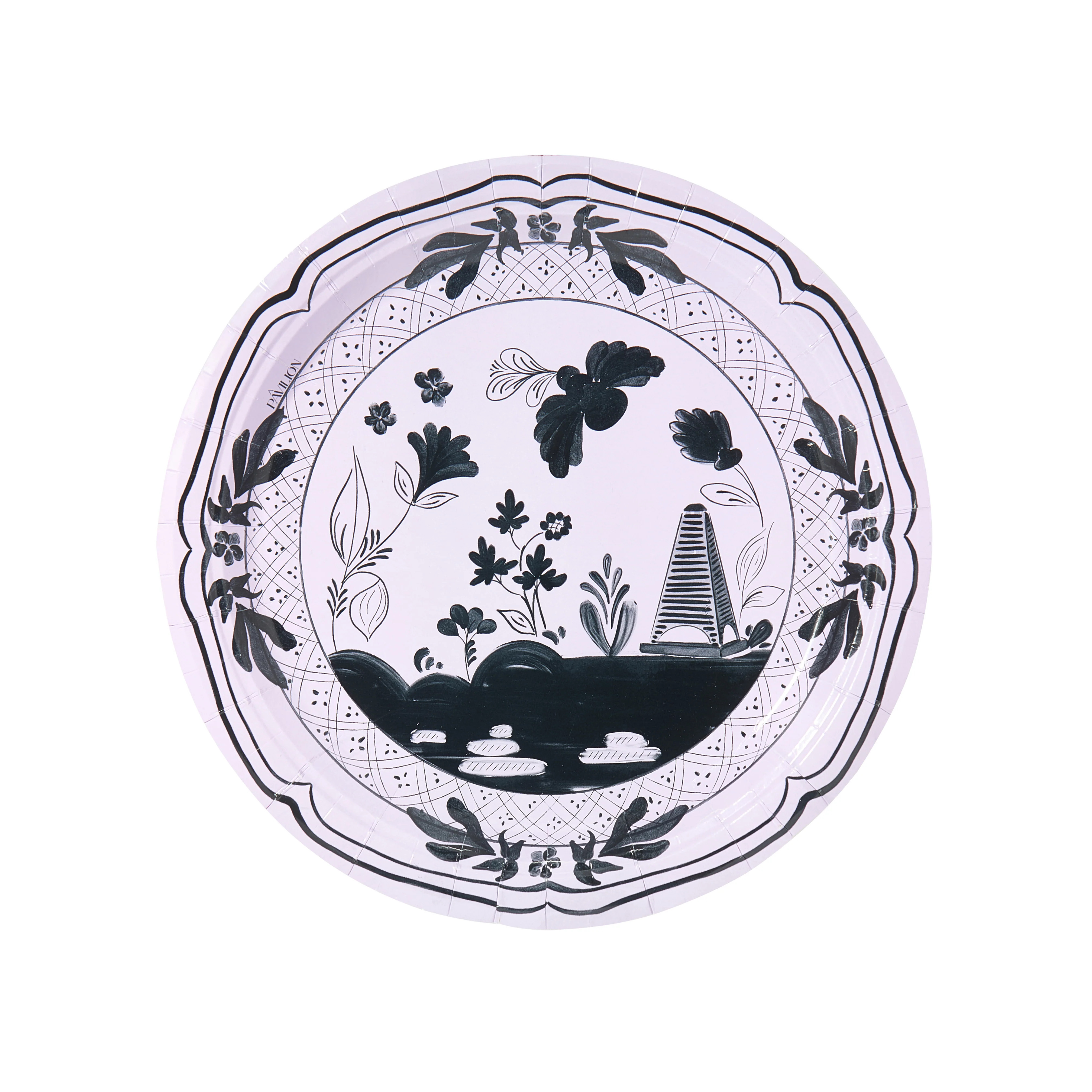 Lilac and Noir Beachside Pavilion Dinner Plates - 8 pack | Pavilion Paper