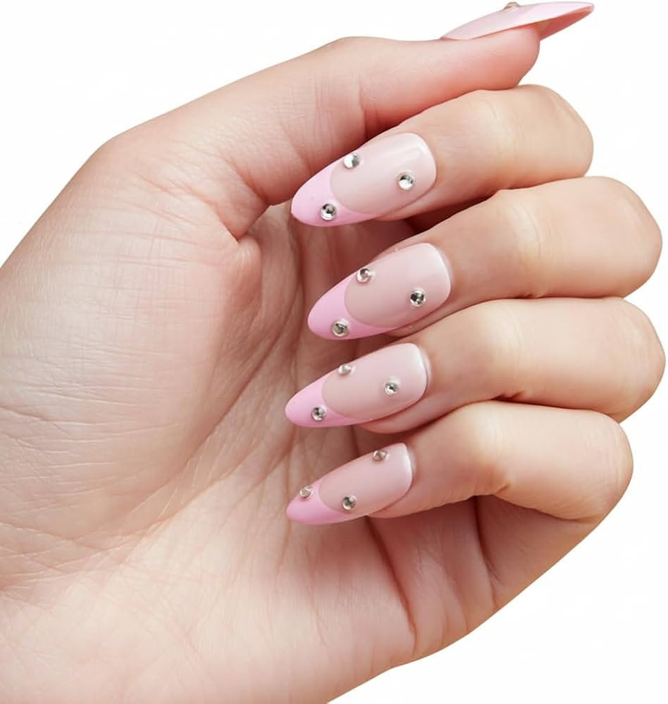 PaintLab Press-On Nails Manicure Kit, Pink Velvet, 30-Piece Set, Long-Lasting Fake Nails with Glu... | Amazon (US)