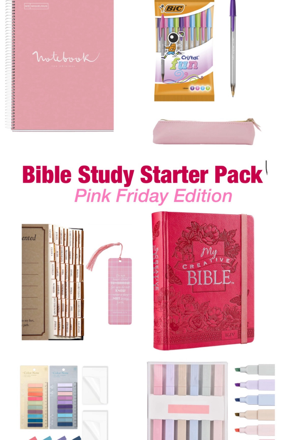 For Those Who Want To Get Closer To God 🙏🏾 I have listed different types of packs with different colours for those who want to start their studies and want to get the basics 🩷

#bible #pinkbible #biblestudy #biblestudystarterpack #starterpack #studybible #study #pinkfriday #pink #pinknotebook #pinkpencilcase #pinkworld #pinkstationery #pinkbookdivider 

#LTKfindsunder50 #LTKGiftGuide #LTKeurope