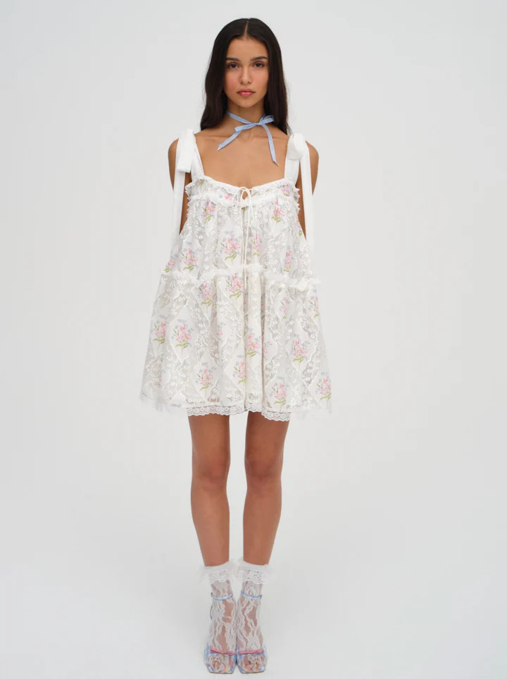 Dakota Mini Dress — White | For Love & Lemons