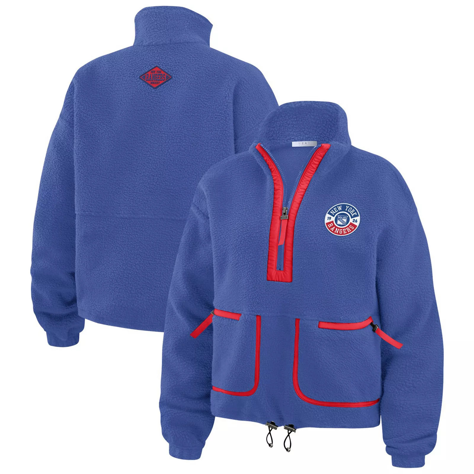 Women's WEAR by Erin Andrews Blue New York Rangers Polar Fleece Half-Zip Jacket, Size: Medium, Ran Blue | Kohl's