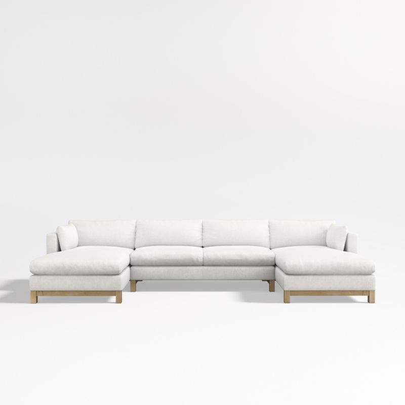 Pacific Deep-Seat 3-Piece U-Shaped Sectional Sofa with Wood Legs | Crate & Barrel | Crate & Barrel