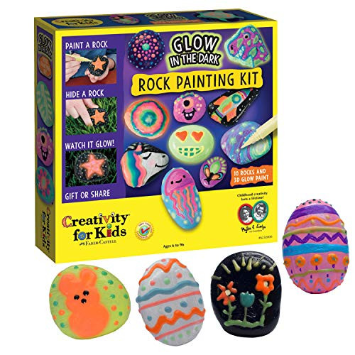 Creativity for Kids Glow In The Dark Rock Painting Kit - Paint 10 Rocks with Water Resistant Glow Pa | Amazon (US)