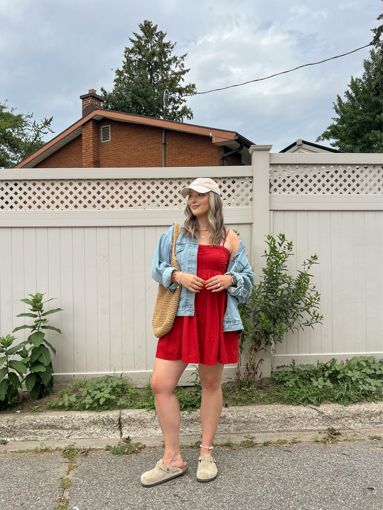 Easy summer to fall transition outfit! Wearing my usual size L in the dress (has built in shorts and pockets!), sized up to XL in the denim jacket for an oversized fit. I’m a 9.5-10 shoe and wear a 40 in the Birkenstock clogs

#LTKfall #LTKdresses #LTKsale